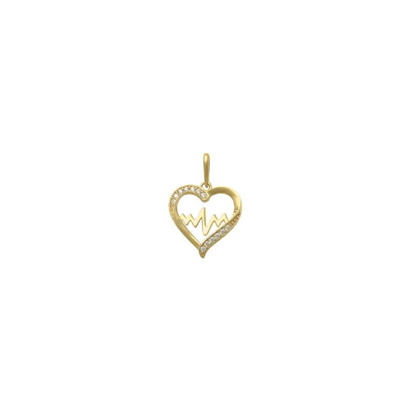 Icy Heartbeat Contour Pendant (14K)