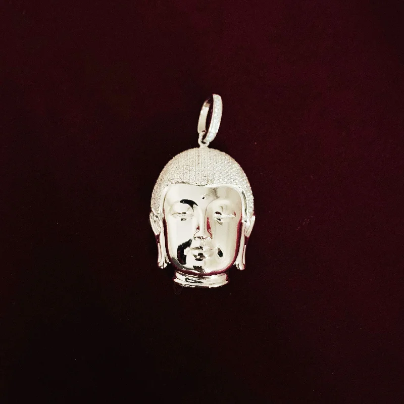 Indian Buddha CZ Pendant (Silver).