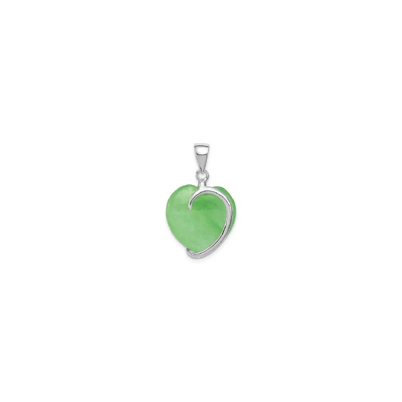 Jade Heart Pendant (Silver)