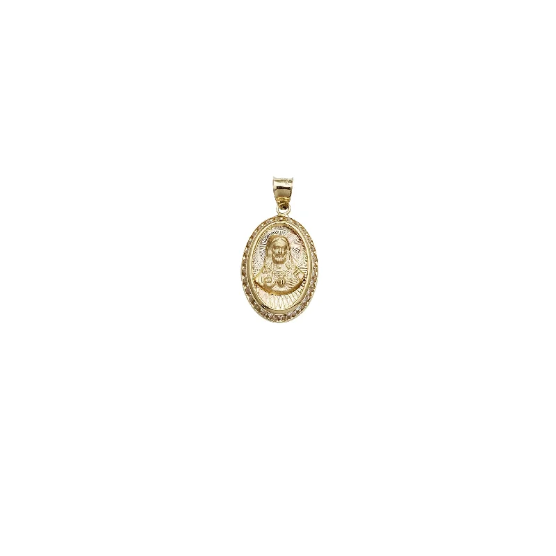 Jesus Tiny  CZ Pendant (14K)