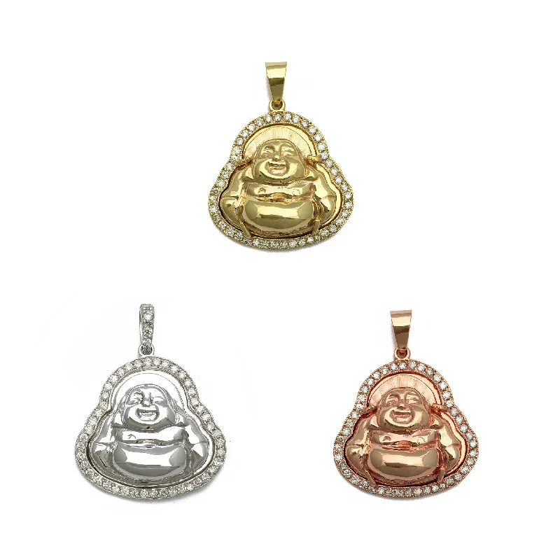 Laughing Buddha Diamond Pendant (14K)