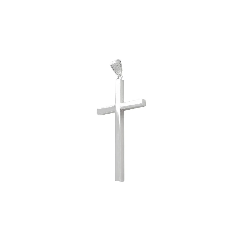 Lightweight Plain Satin Cross Pendant (Silver)