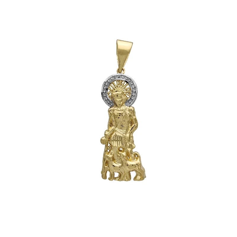 Mesh-Back Saint Lazarus Pendant (14K)