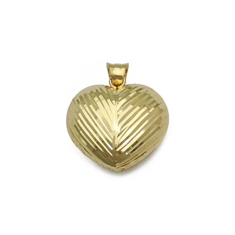 Oblique Stream Heart Pendant (14K)