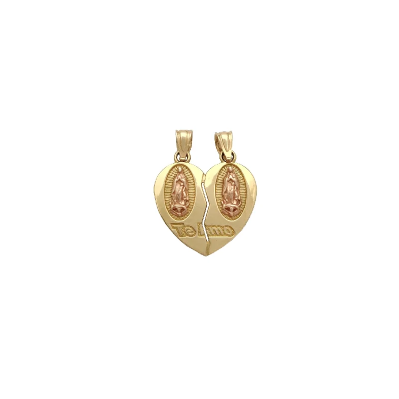 Partable "Te Amo" Virgin Mary Heart Pendant (14K)