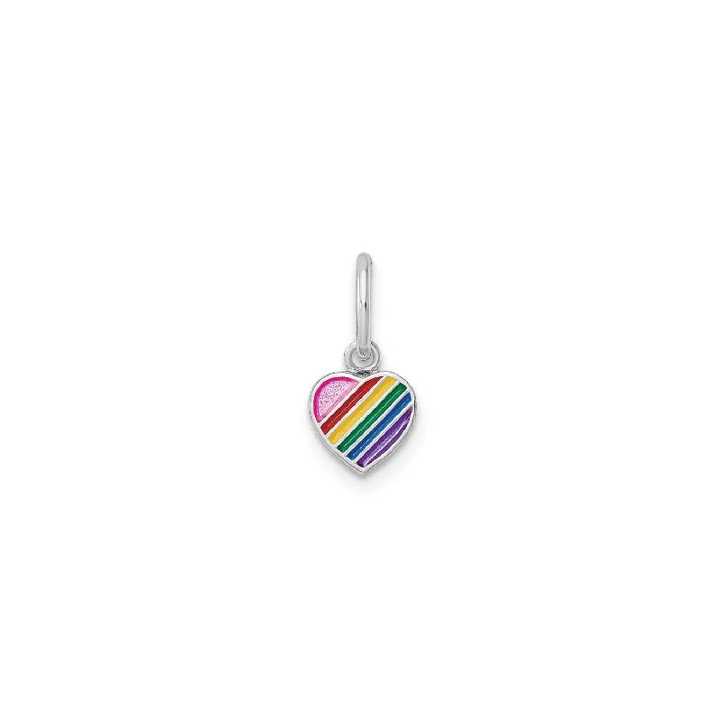 Rainbow Heart Pendant (Silver)