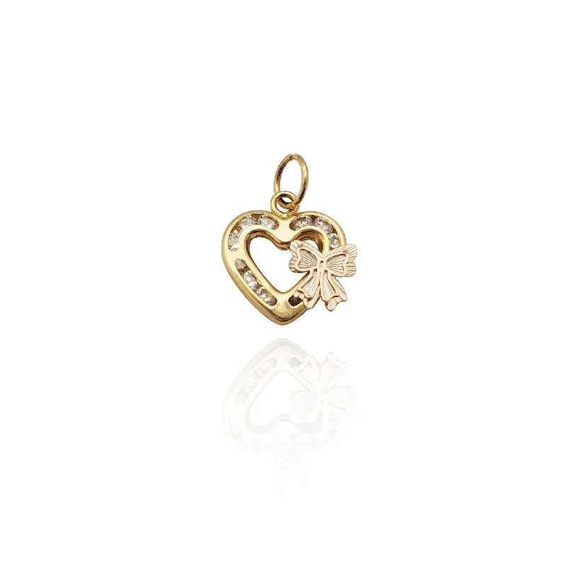 Heart & Bowtie Pendant (14K)