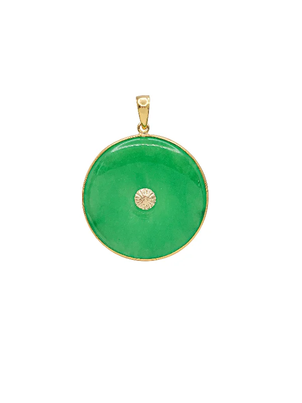 ROUND JADE PENDANT (14K)