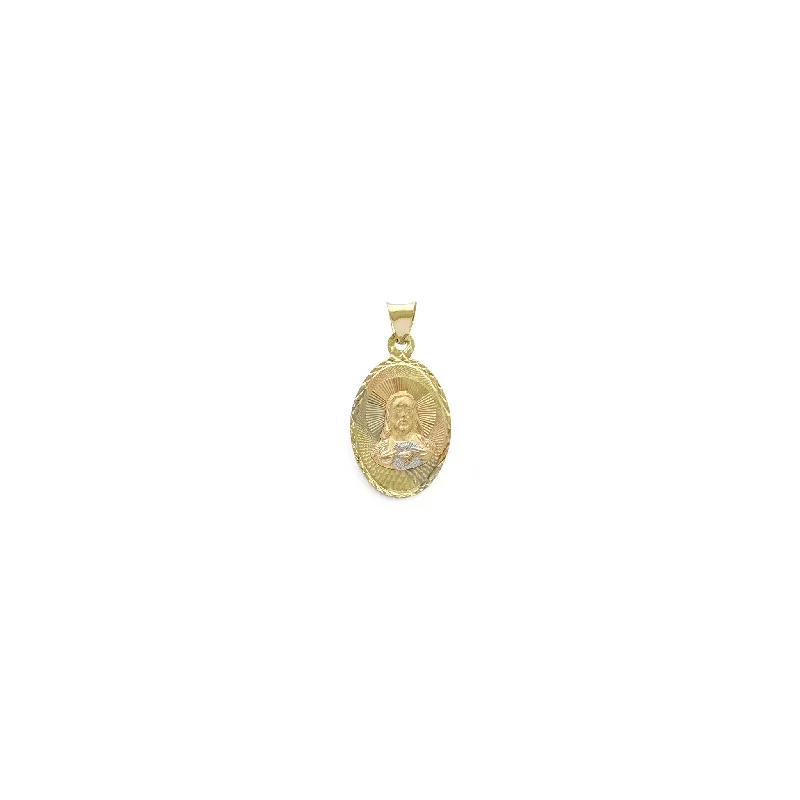 Sacred Heart of Jesus Oval Pendant (14K)