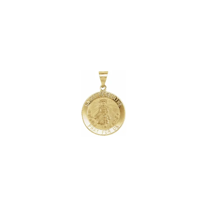 Saint Peregrine Round Lightweight Medal (14K)