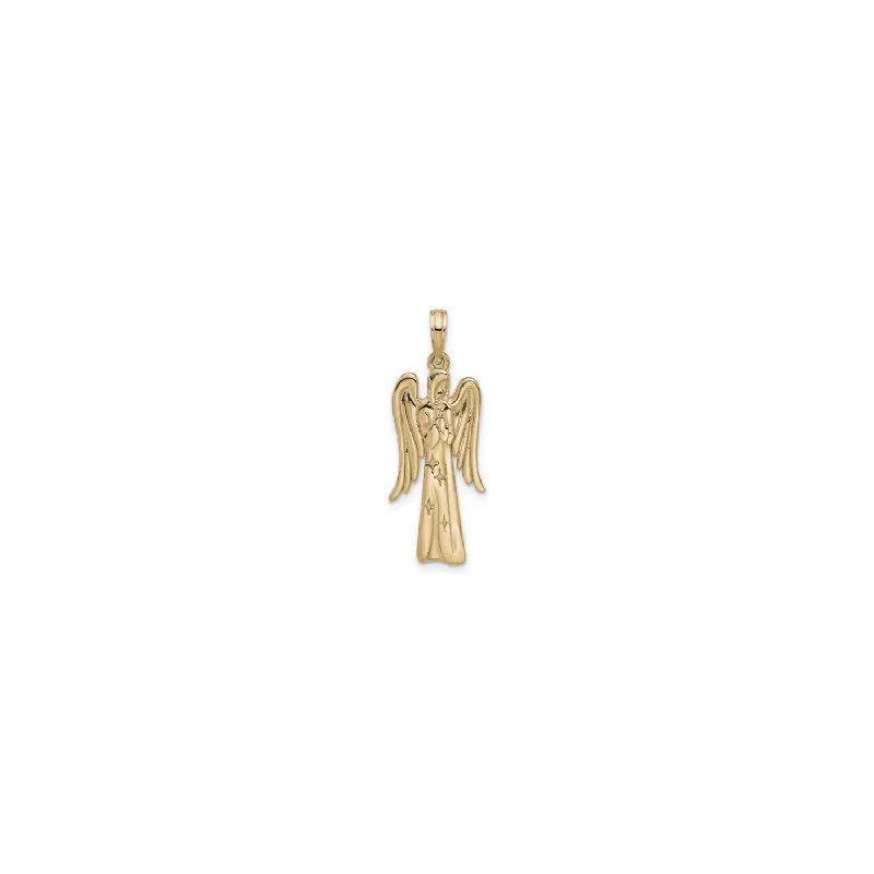 Slender Praying Angel Pendant (14K)