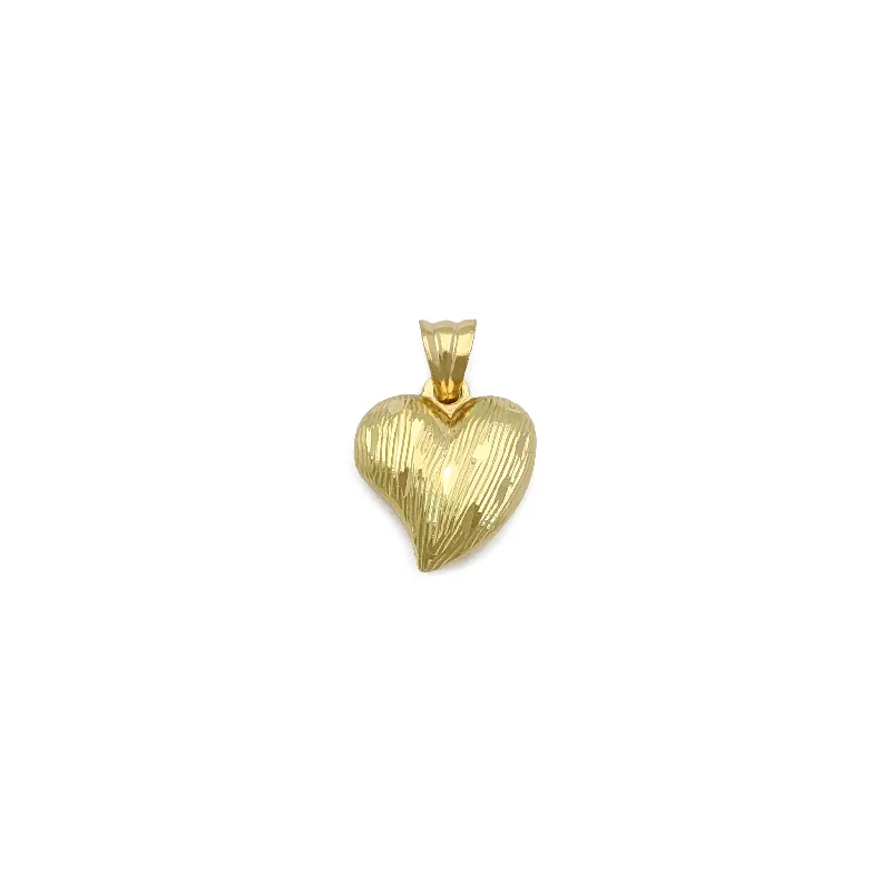 Diamond-Cut Twill Abstract Heart Pendant (14K)