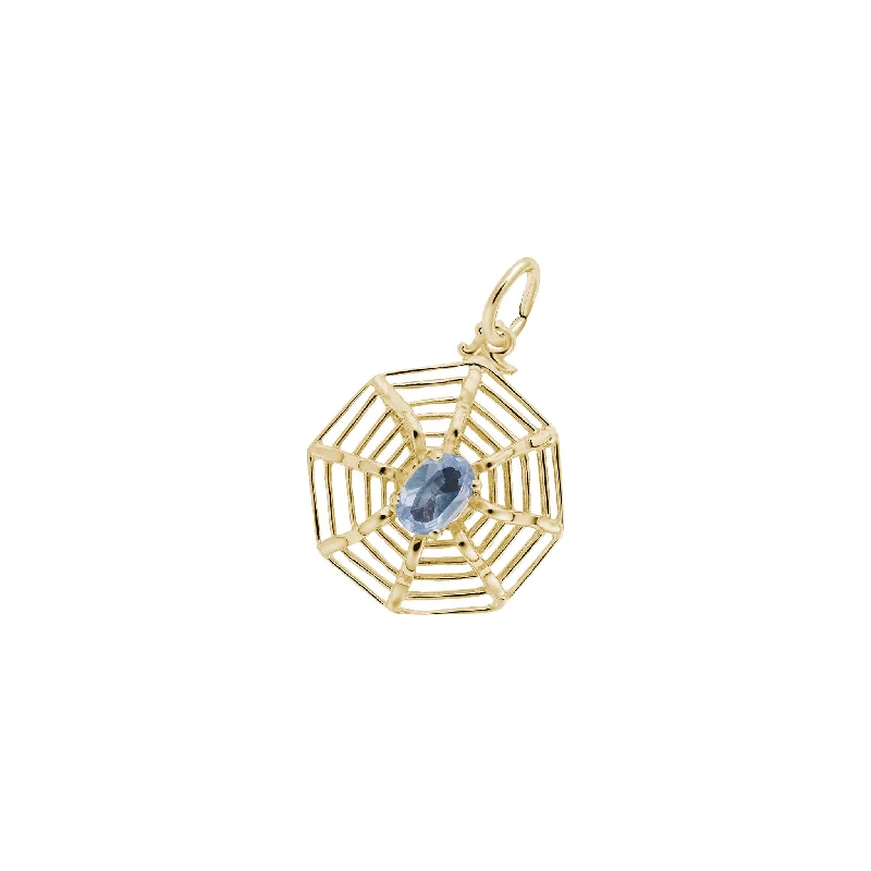 Spider Web Oval Gemstone Charm