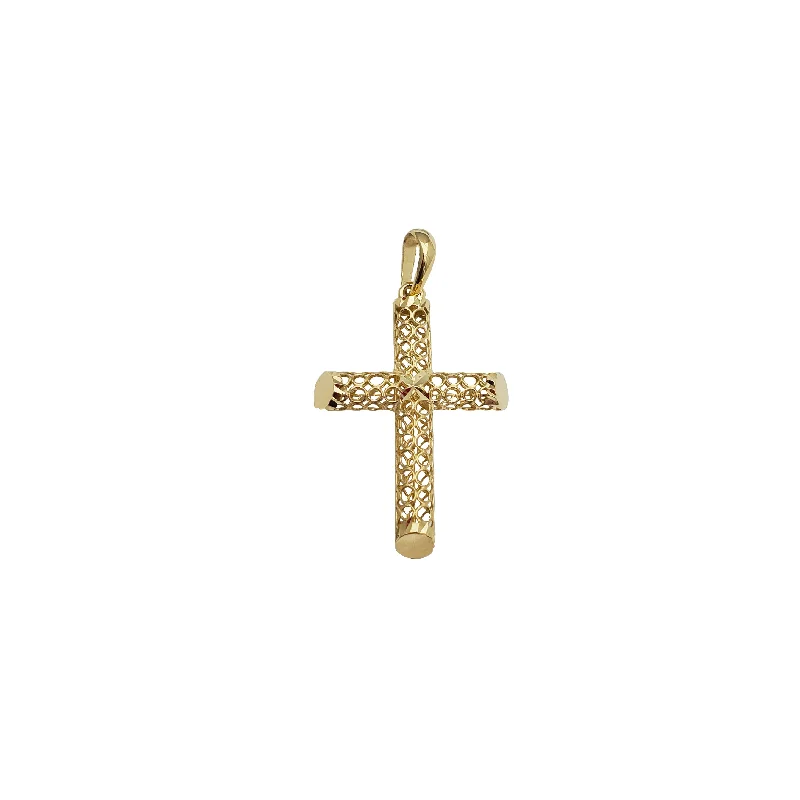 Tube Cross Pendant (14K)