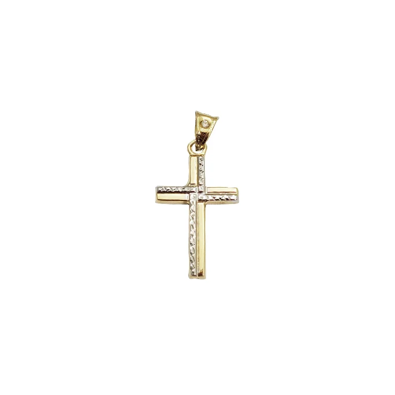 Two-Tone Cross Pendant (14K)