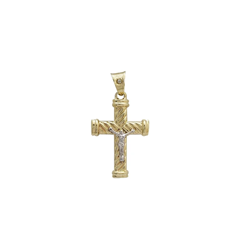 Two-Tone Crucifix Pendant (14K)