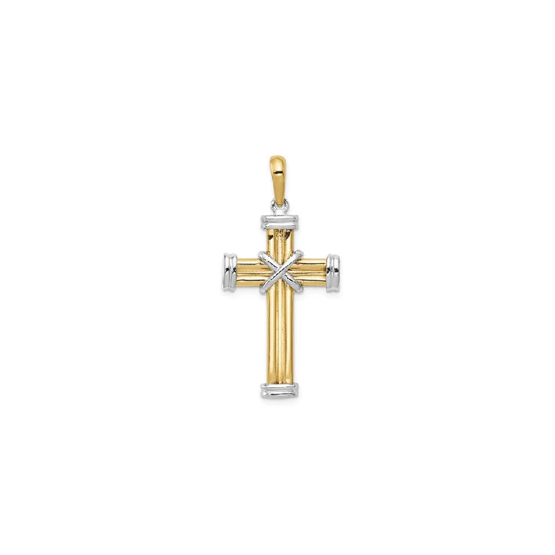 Two-Tone Latin Cross Pendant (14K)