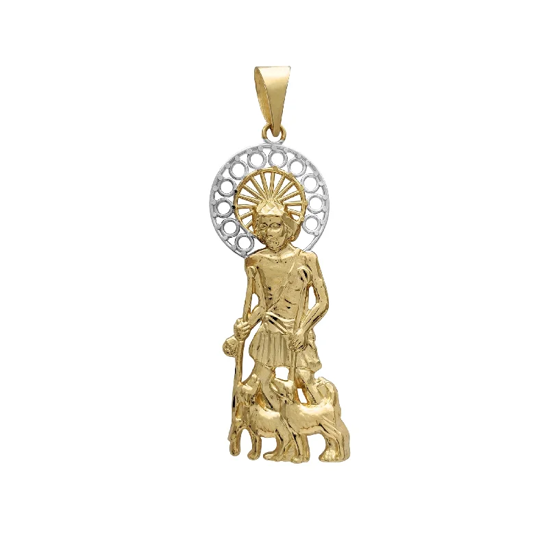 Two-Tone Saint Lazarus Pendant (14K)