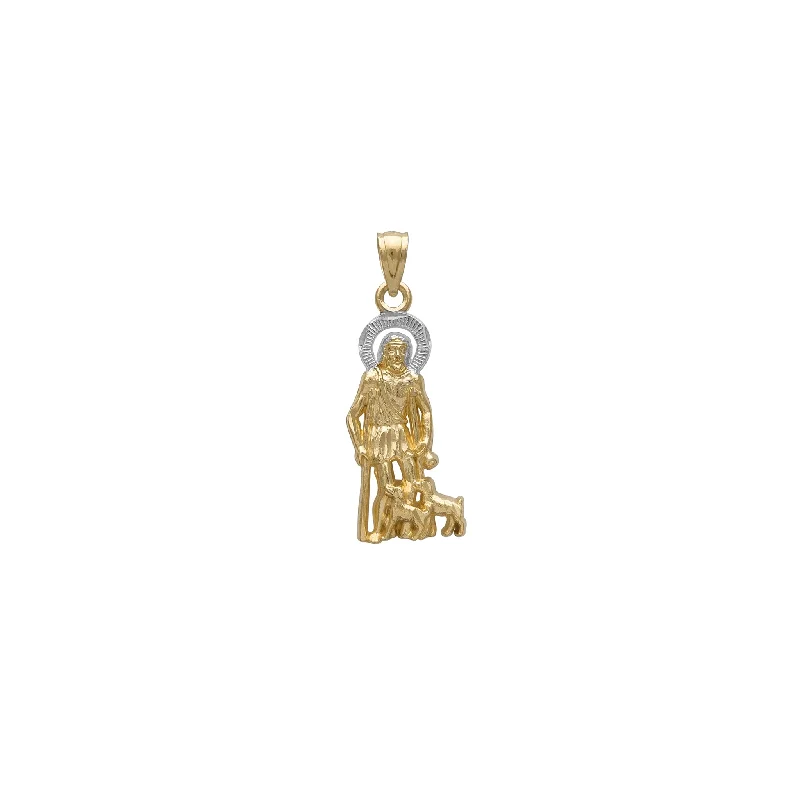 Two-Tone Saint Lazarus Pendant (14K)