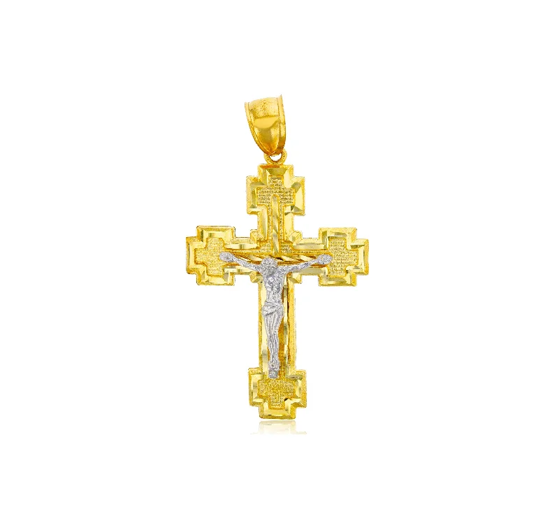 Yellow Gold Jesus Cross Pendant (14K)