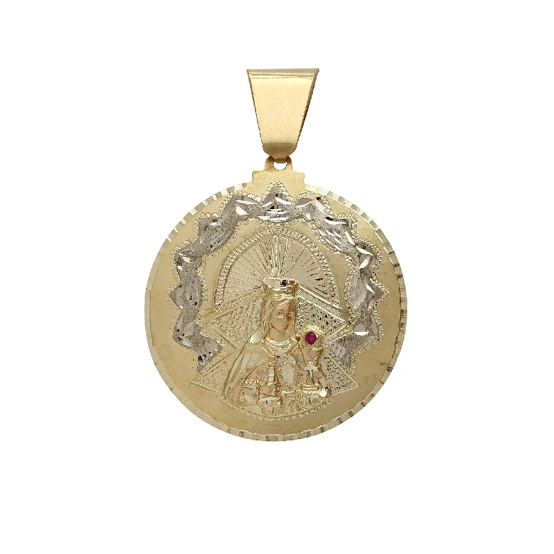 Zirconia Saint Barbara Medallion Pendant (14K)